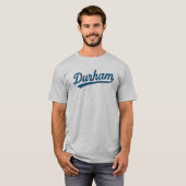 Durham Script Retro Design – City Pride T-shirt (Voorkant volledig)