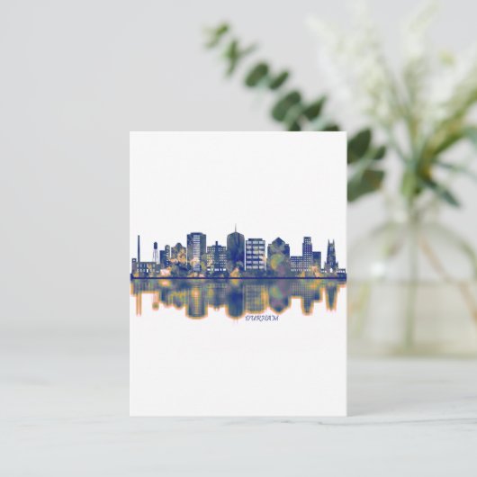 Durham Skyline Uitnodiging Briefkaart (Staand voorkant)