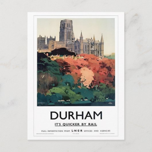 Durham UK, Quicker van Rail Inspired Briefkaart (Voorkant)