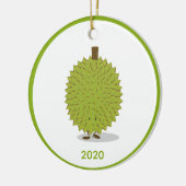 Durian Fruit Cartoon Green White Year 2020 Keramisch Ornament (Links)