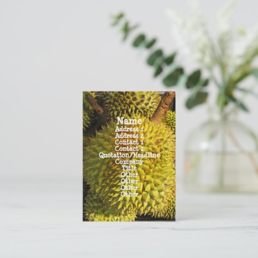 Durian Fruit Visitekaartje (Staand voorkant)