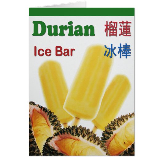 Durian Ice Bar Tropical Fruit Popsial Kaart (Voorkant)