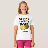 Durian: stinkend, doornig, lekker t-shirt (Voorkant volledig)
