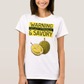 Durian: Waarschuwing: Expliciete stinkende en hart T-shirt (Voorkant)