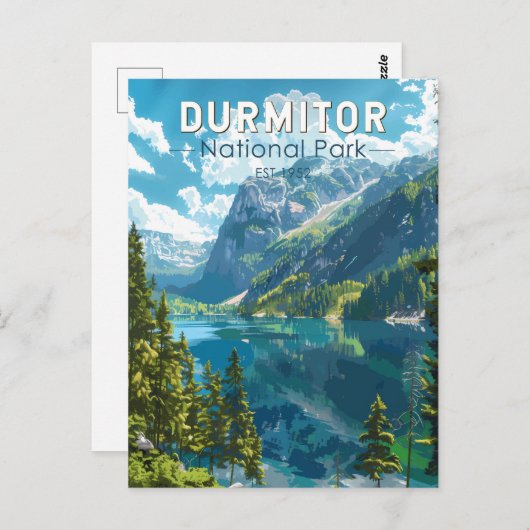 Durmitor Nationaal Park Montenegro Reiskunst Briefkaart (Voorkant / Achterkant)