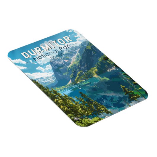 Durmitor Nationaal Park Montenegro Reiskunst Magneet (Rechterzijde)