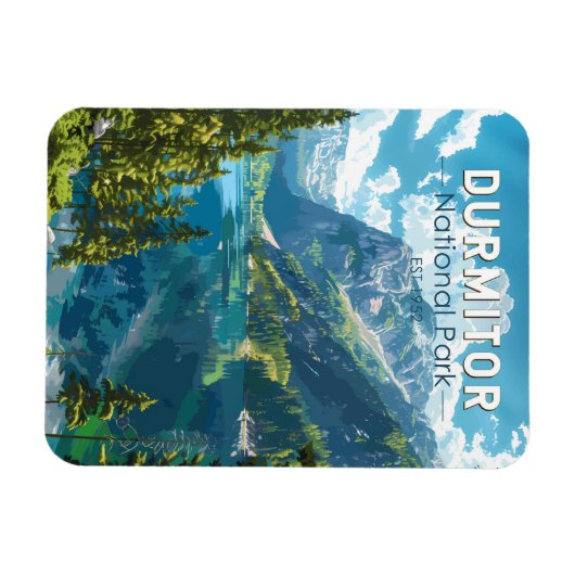 Durmitor Nationaal Park Montenegro Reiskunst Magneet (Horizontaal)