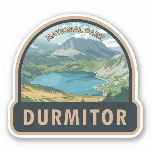 Durmitor Nationaal Park Montenegro Reiskunst Sticker (Voorkant)