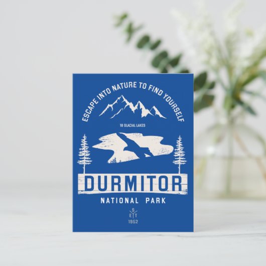 Durmitor Nationaal Park Montenegro Wit Ontwerp Briefkaart (Staand voorkant)