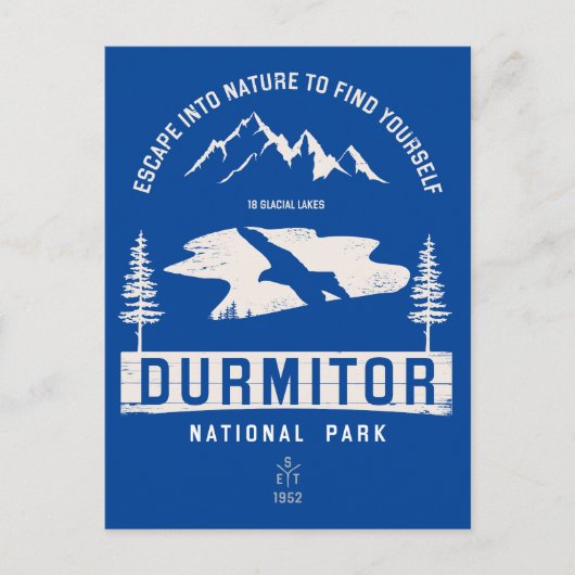 Durmitor Nationaal Park Montenegro Wit Ontwerp Briefkaart (Voorkant)