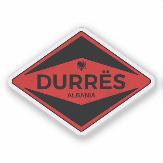 Durrës Albanië Vintage Sticker (Voorkant)