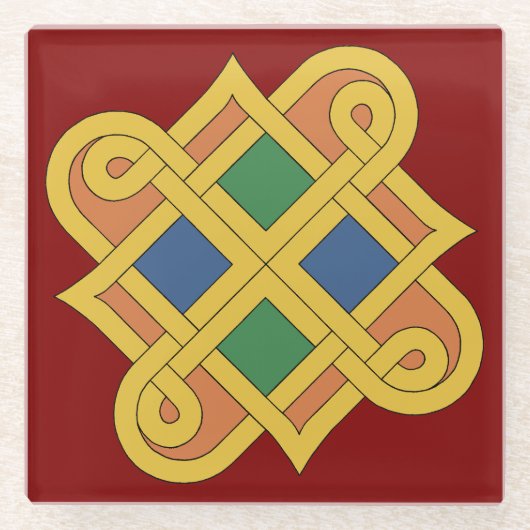 Durrow Knotwork 2016 Glass Onderzetter Glazen Onderzetter (Voorkant)