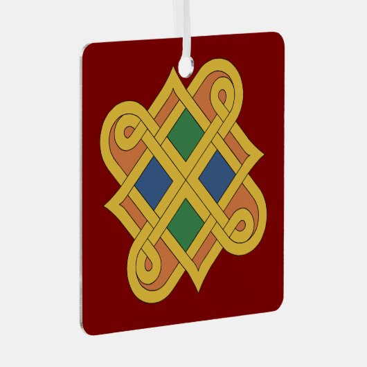 Durrow Knotwork 2016 Metalen Ornament (Voorkant Rechts)