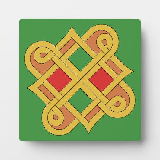 Durrow Knotwork 2016 Rood en groen Fotoplaat (Voorkant)