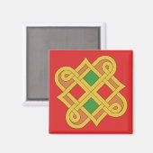 Durrow Knotwork 2016 Rood en groen Magneet (Voorkant / Achterkant)