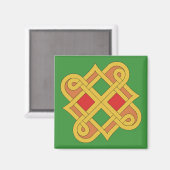 Durrow Knotwork 2016 Rood en groen Magneet (Voorkant / Achterkant)