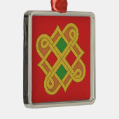 Durrow Knotwork 2016 Rood en groen Metalen Ornament (Rechts)
