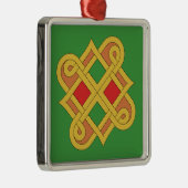Durrow Knotwork 2016 Rood en groen Metalen Ornament (Rechts)