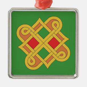 Durrow Knotwork 2016 Rood en groen Metalen Ornament