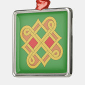 Durrow Knotwork 2016 Rood en groen Metalen Ornament (Links)