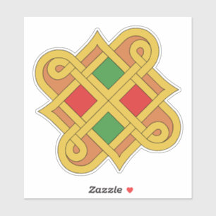 Durrow Knotwork 2016 Rood en groen Sticker
