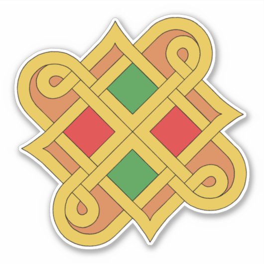 Durrow Knotwork 2016 Rood en groen Sticker (Voorkant)