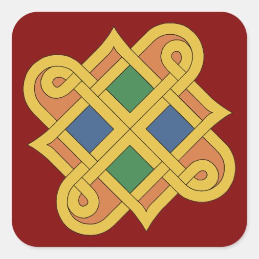 Durrow Knotwork 2016 Vierkante Sticker (Voorkant)