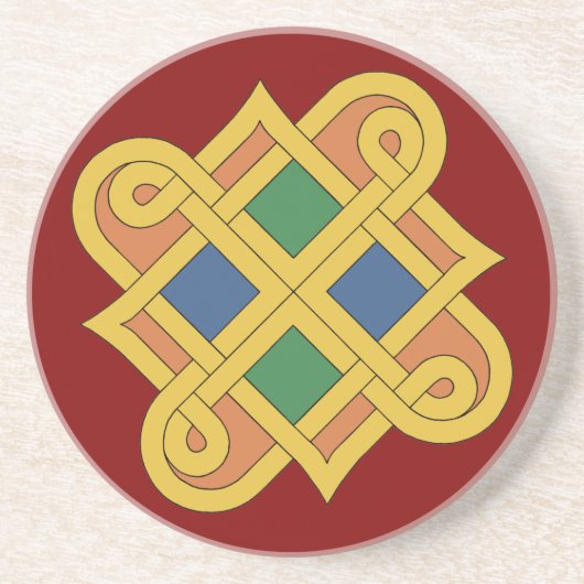 Durrow Knotwork 2016 Zandsteen Onderzetter (Voorkant)
