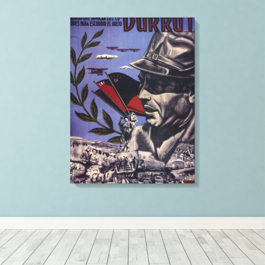 Durruti. Ware Anarchisten zijn_Propaganda Poster Canvas Afdruk (Insitu (Houten vloer))