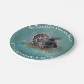 Dus bedankt dat u hier bent, Thanksgiving Turkije Papieren Bordje (Gekanteld)