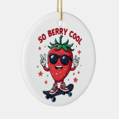 Dus Berry Cool Fruit Lover Strawberry Season Keramisch Ornament (Rechts)