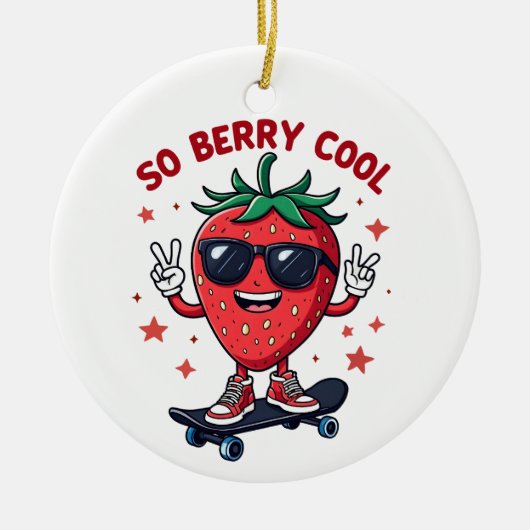 Dus Berry Cool Fruit Lover Strawberry Season Keramisch Ornament (Voorkant)
