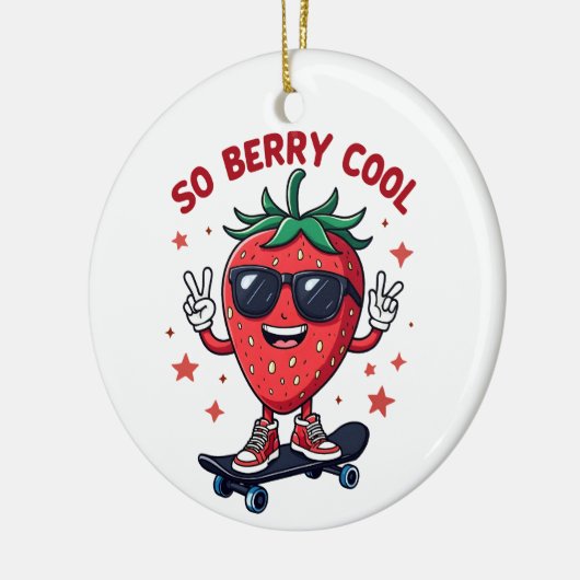 Dus Berry Cool Fruit Lover Strawberry Season Keramisch Ornament (Links)