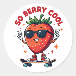 Dus Berry Cool Fruit Lover Strawberry Season Ronde Sticker