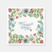 Dus Berry Sweet Strawberry Baby Boy naar Bee Showe Servet (Voorkant)