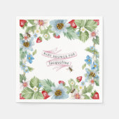 Dus Berry Sweet Strawberry Baby Girl to Bee Shower Servet (Voorkant)