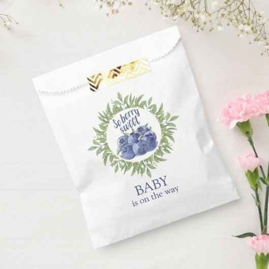 Dus bessen, zoete baby is op weg naar een gunstzak bedankzakje (Gezegeld)