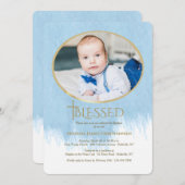 Dus "Blessed Photo Religious Invitation" Kaart (Voorkant / Achterkant)