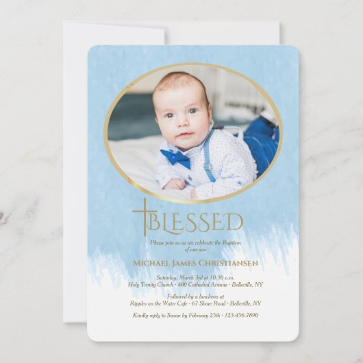 Dus "Blessed Photo Religious Invitation" Kaart (Voorkant)