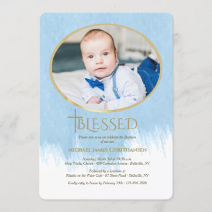 Dus "Blessed Photo Religious Invitation" Kaart