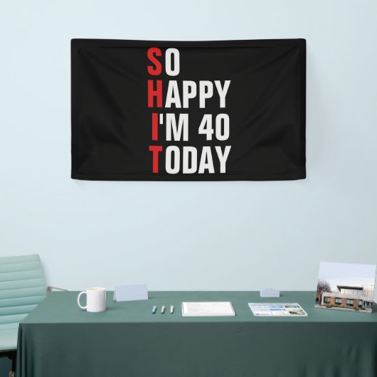 Dus Blij dat ik 40 40e verjaardag banner / achterg (Beurs)