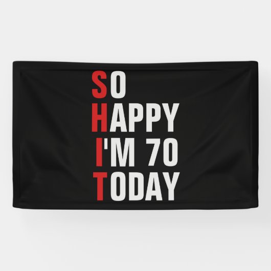 Dus Blij dat ik 70 70ste verjaardag banner / achte (Horizontaal)