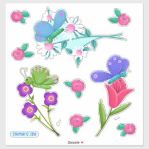 Dus  bloemen en Butterflies Sticker