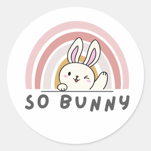 Dus Bunny Ronde Sticker (Voorkant)