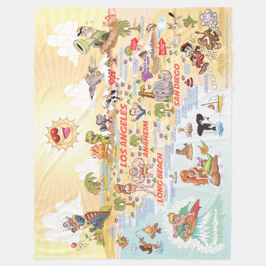 Dus Californische steden en stranden vlooienbak Fleece Deken (Voorkant)