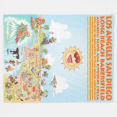 Dus Californische steden en stranden vlooienwand Fleece Deken (Voorkant (Horizontaal))