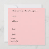 Dus chic Bridal Luncheon-uitnodiging Kaart (Achterkant)