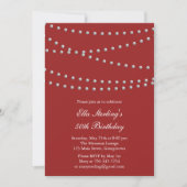 Dus Chic Pearls Birthday Invitation (rood) Kaart (Voorkant)