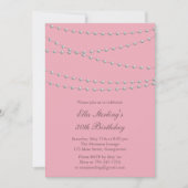 Dus Chic Pearls Birthday Invitation (roze) Kaart (Voorkant)
