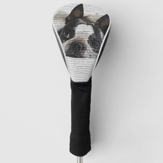 Dus Cute Boston Terrier Dog Golfheadcover (Voorkant)